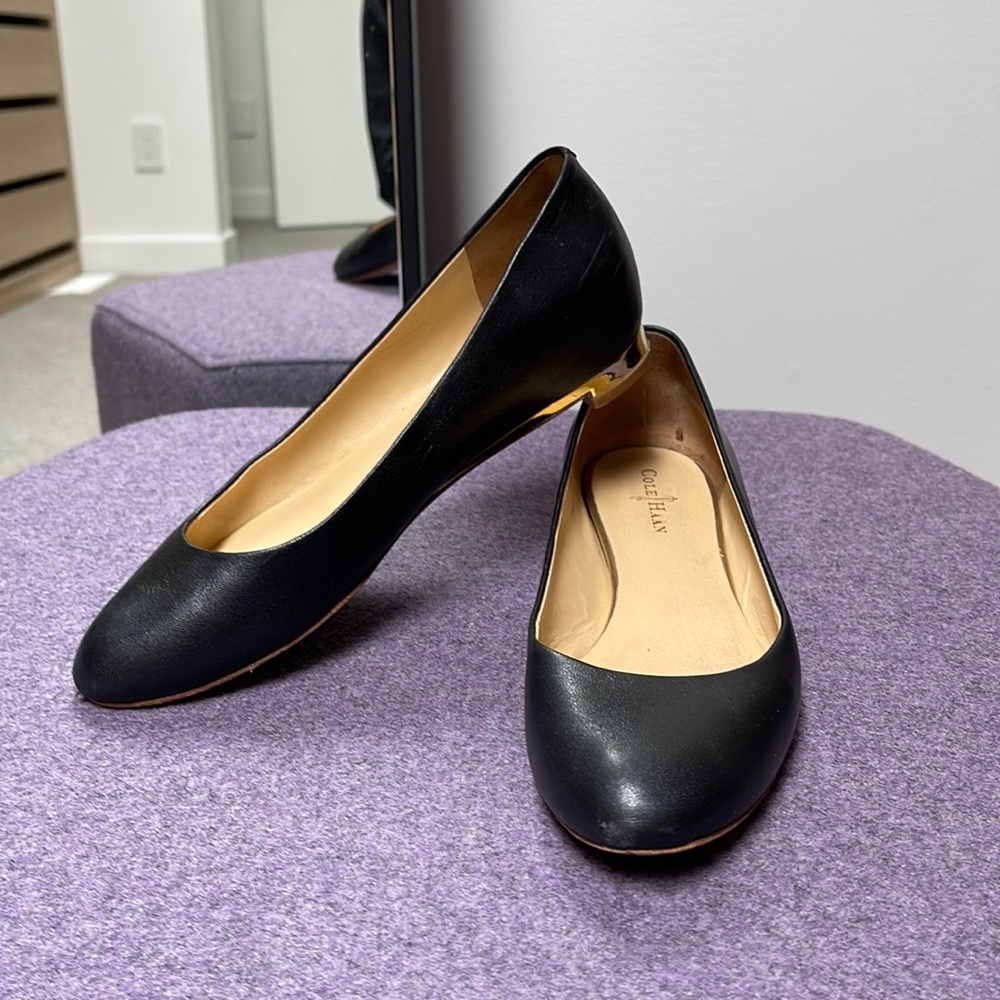 Cole Haan Black Leather Flats